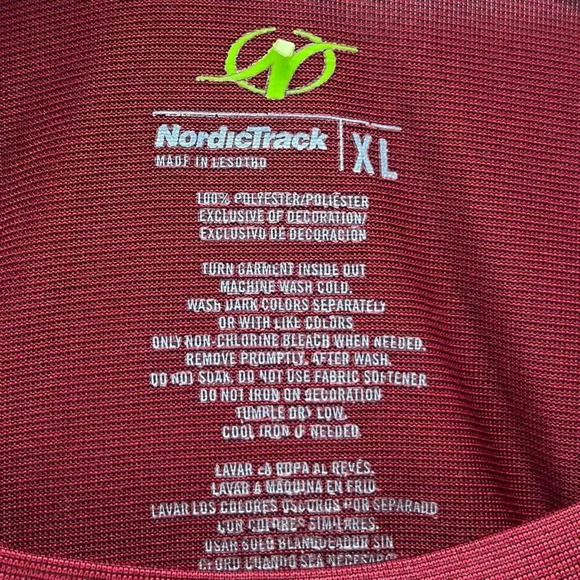 NordicTrack T-Shirt Mens Size XL Crewneck Long Sleeve Jersey Performance Red - Picture 7 of 9